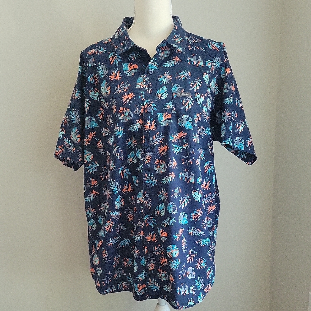 Columbia Cotton Men's Tropical Button Short Sleeve Shirt